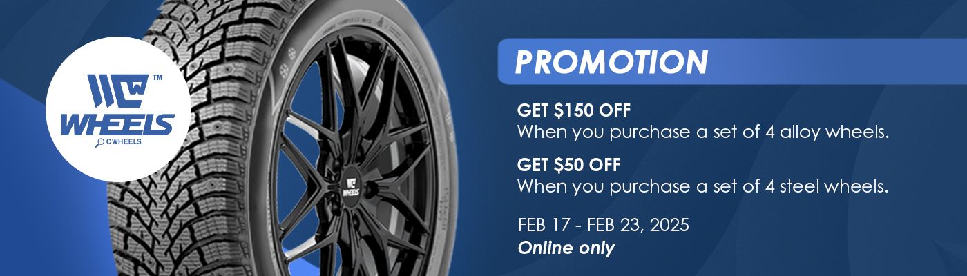 Get $150 or $50 off when you purchase a set of 4 wheels.