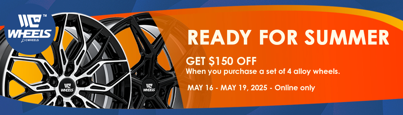 Get $150 off when you purchase a set of 4 alloy wheels.