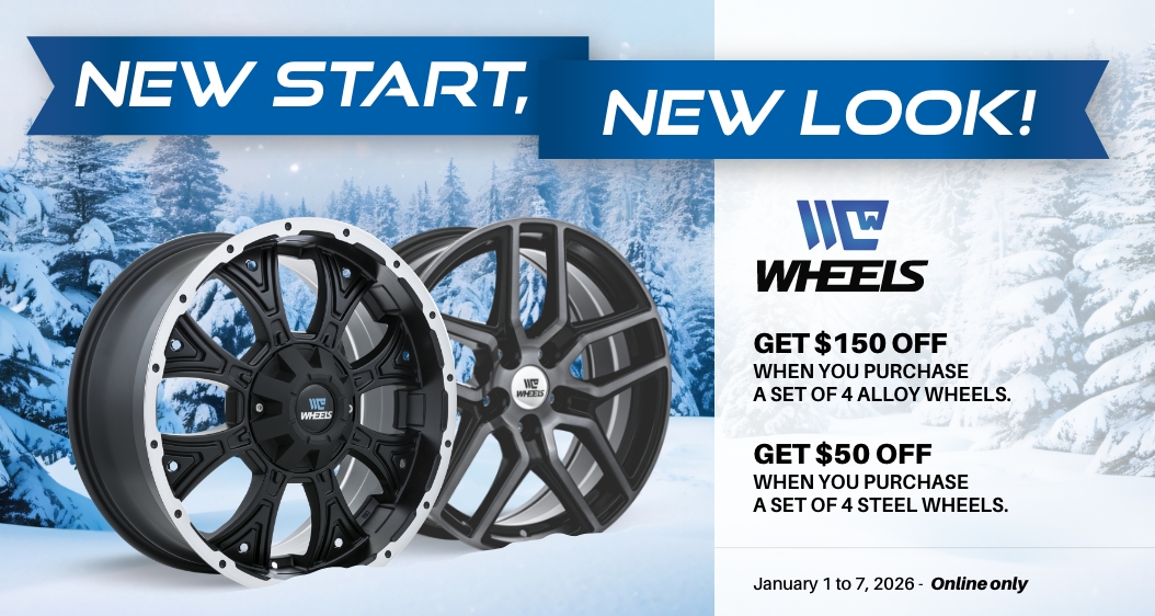 Get $150 off 4 alloy wheels or $50 off 4 steel wheels.