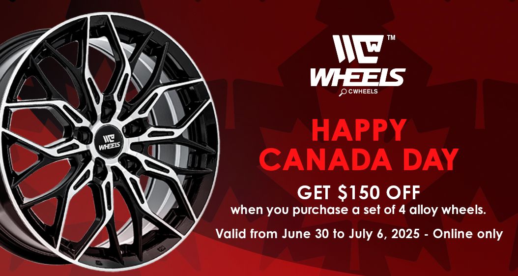 Happy Canada Day. Get $150 off when you purchase a set of 4 alloy wheels.