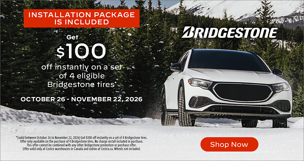 Get $100 off instantly on a set of 4 eligible Bridgestone tires