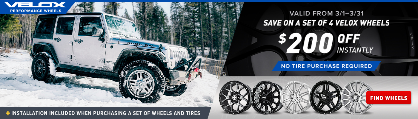 Save $200 on a set of 4 wheels.  Valid from 3/1 - 3/31