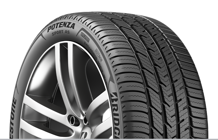 Closeup of a Bridgestone Potenza RE980AS+ tire