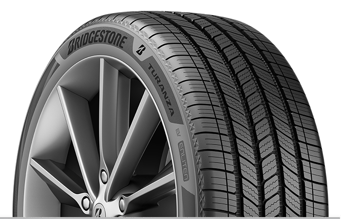 Closeup of a Bridgestone Turanza EV tire