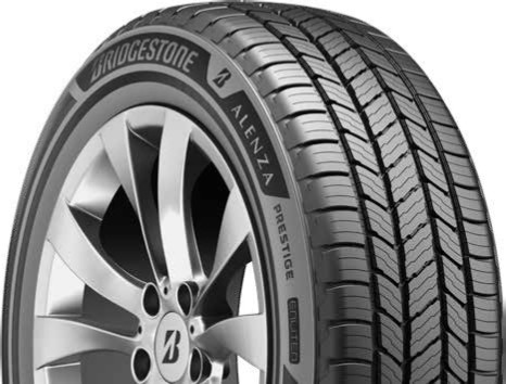 Closeup of a Bridgestone Prestige tire