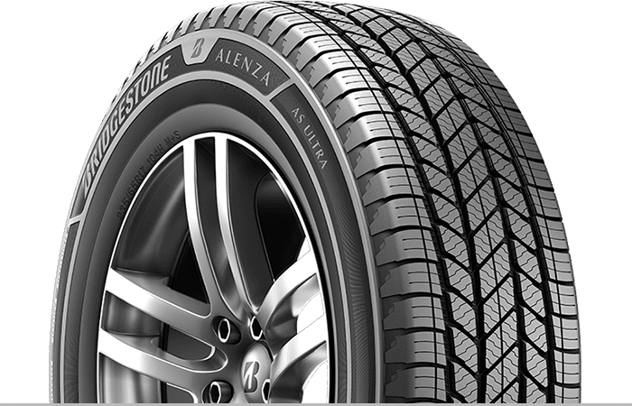 Closeup of a Bridgestone Alenza As Ultra tire